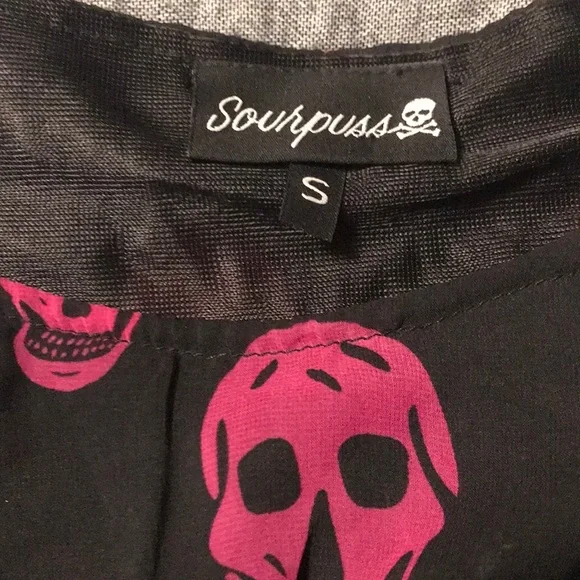 Sourpuss Black and Pink Skull High Low Dress - Picture 11 of 11